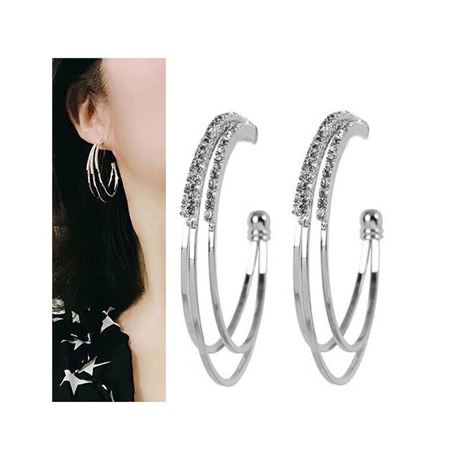 LRC Anting Tusuk Fashion Diamond Stud Earrings A5798X