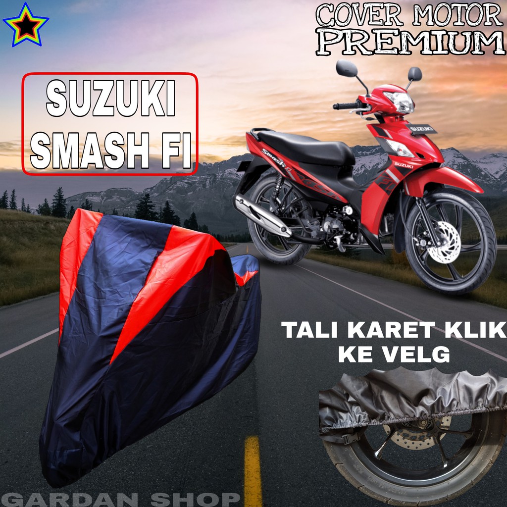 Sarung Motor SUZUKI SMASH FI Hitam MERAH Body Cover Penutup Pelindung Motor Suzuki Smash PREMIUM