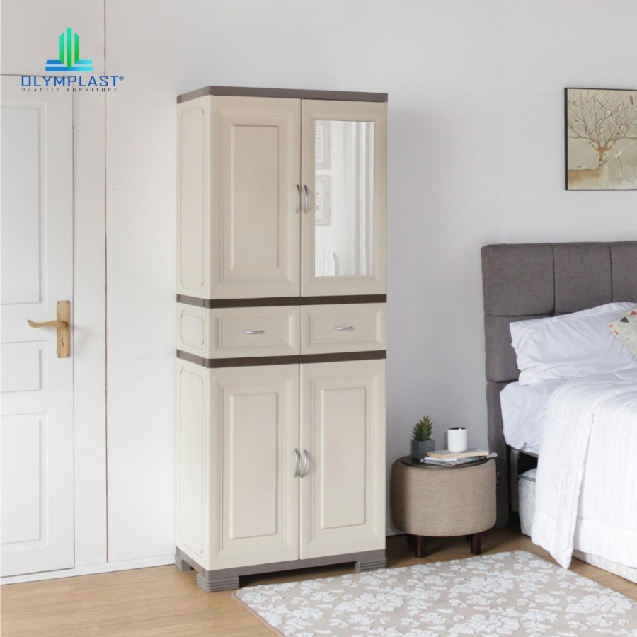 Olymplast OMC Reborn A2 Lemari Pakaian Plastik Laci Baju Rak Cermin