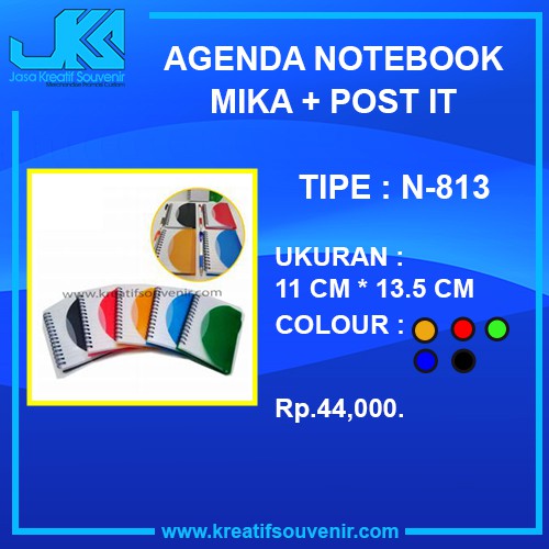 

Agenda Notebook Mika + Post IT Custom-Desain dari kamu-Planner Agenda- Polos