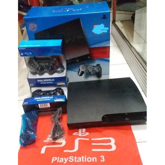 PS3 PS 3 SONY Playstation 3 Slim 120GB CFW Seri 30XX bonus stik 2 pcs