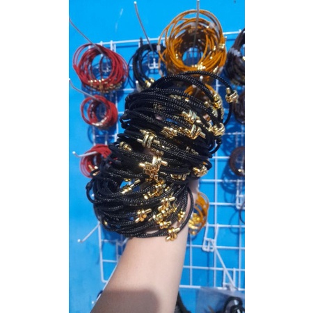 Gelang Tali Kawat Anti Air Waterproof Untuk Charm Liontin Wire Rope Emas