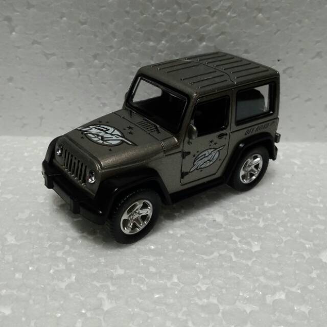 Miniatur Diecast Mobil Jeep Wrangler Suzuki Katana Abu