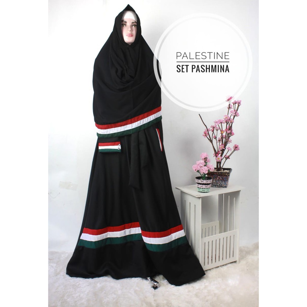 Gamis SET BERGO palestina Palestine palestin khimar syari muslim muslimah outfit muslim