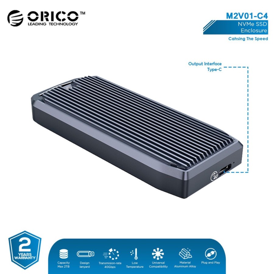 ORICO M2V01-C4 USB4.0 NVMe SSD Enclosure