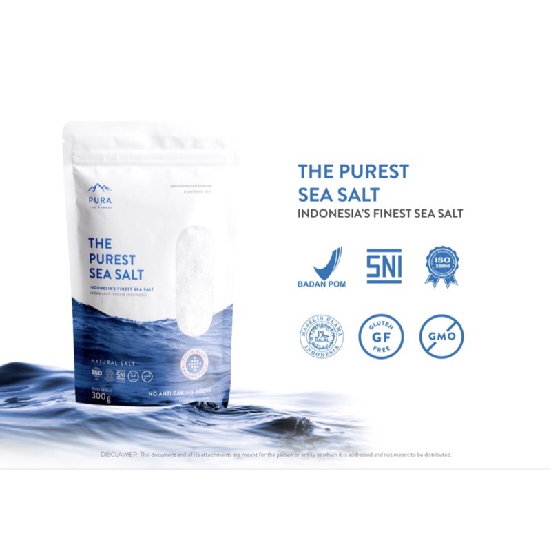 

PURA PUREST SEA SALT 300 GR - GARAM LAUT NATURAL (FINE/HALUS) GARAM PUTIH PUTA TERMURAH