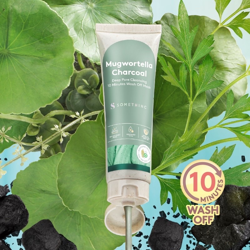 SOMETHINC Mugwortella Charcoal Deep Pore Cleansing 10 Minutes Wash Off Mask 60ml BPOM Face Mask