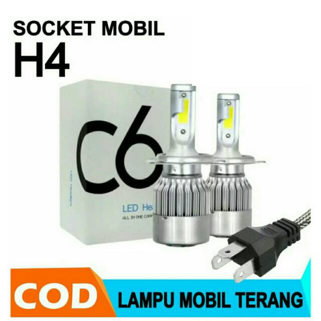 Bohlam Lampu depan headlight LED mobil model H4 1 set