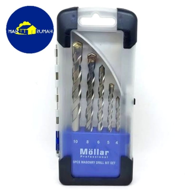 Mata Bor Beton Tembok Set 5pcs 5 pcs - MOLLAR / Masonry Drill Bit