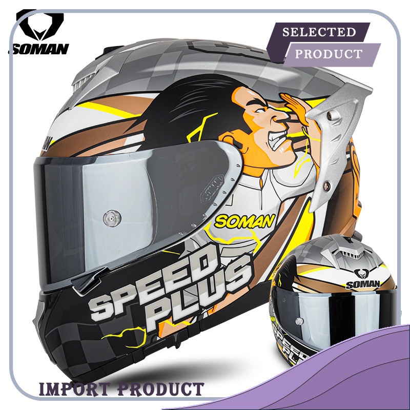 Helm Soman Tatar Sepeda Motor Racing  Wo Empat  Ganda Lens Ekor Helm Sm961ece Sertifikasi Import