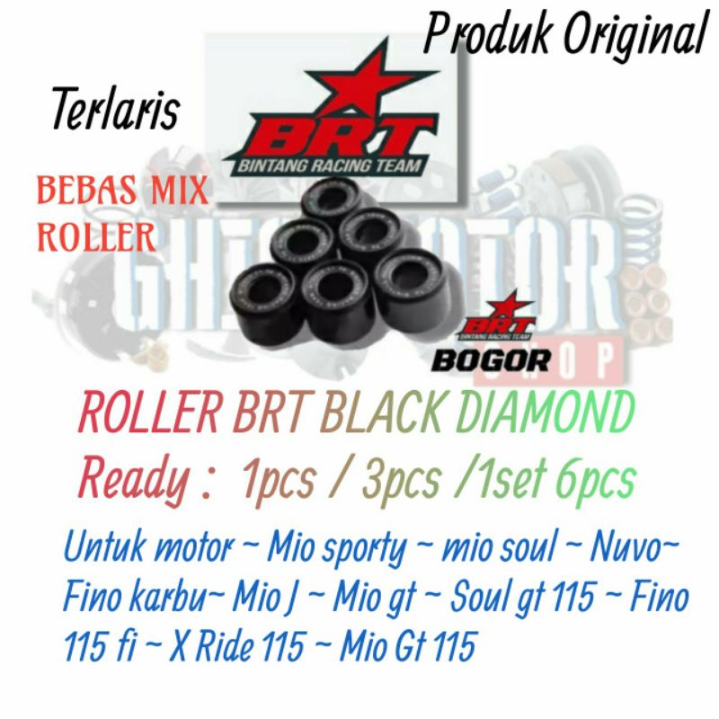 Roller Roler Loler BRT Mio old - Mio sporty- Mio smile - Mio Soul Fino karbu/Fi - Nuvo- Mio J ~Mio GT - X Ride - 7 8 9 10 Gram Roller BRT Original Roller Racing Roller murah Bisa COD  Roller mio smile - sporty Brt Ghio motor shope ghio motor chanel