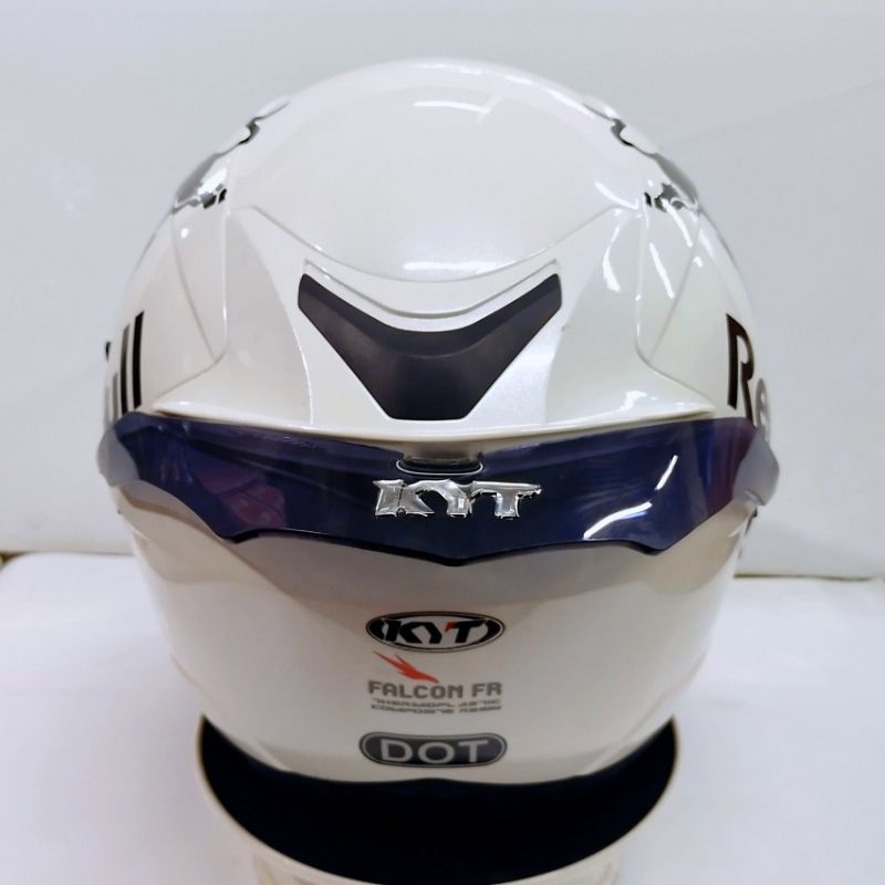 Helm Kyt FALCON FR Solid white Paket Ganteng Redbull Free Kaca original-3