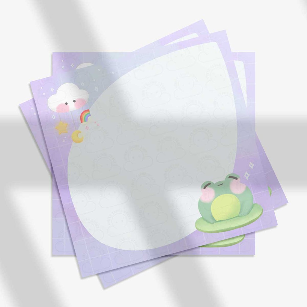 

White Cloud Story Memo Note Pad - Rainy Clooverse