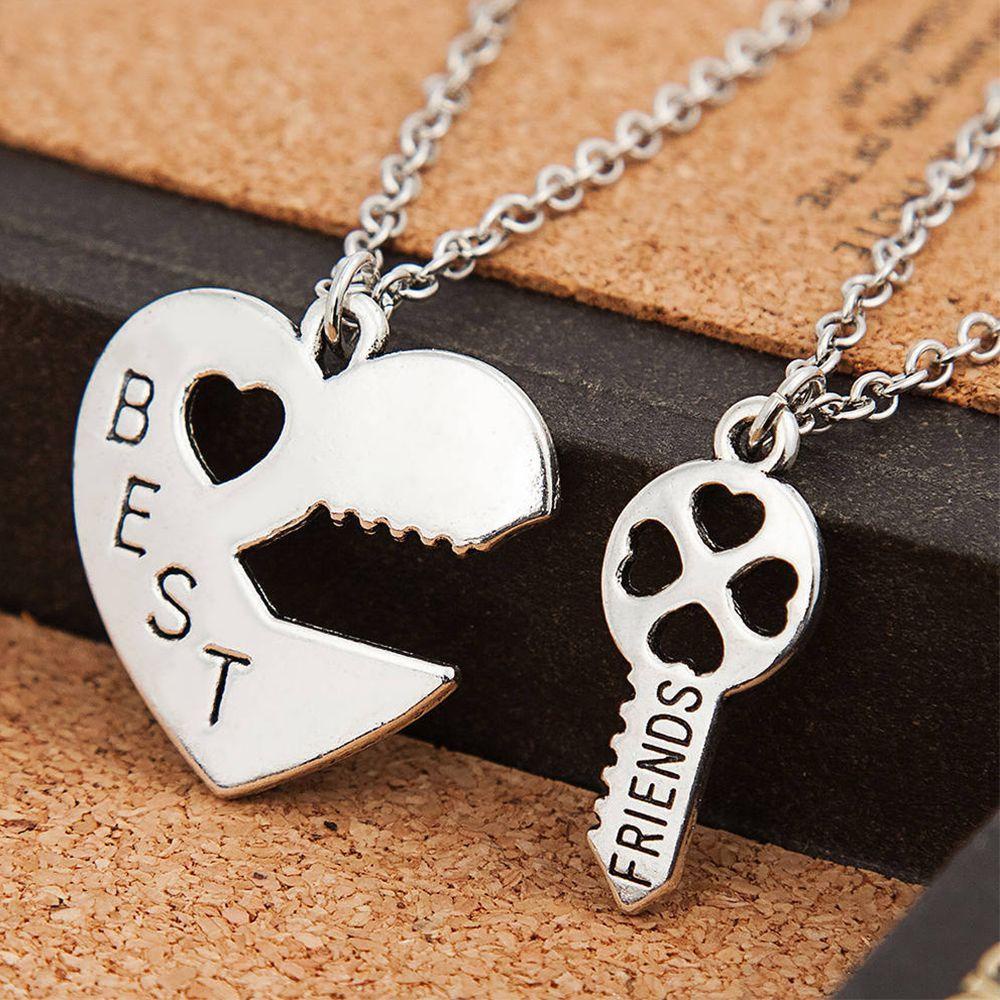 Needway Perhiasan Wanita Pecinta Pasangan Hadiah Persahabatan Cinta Baru Kunci Hati Sahabat Klasik Liontin