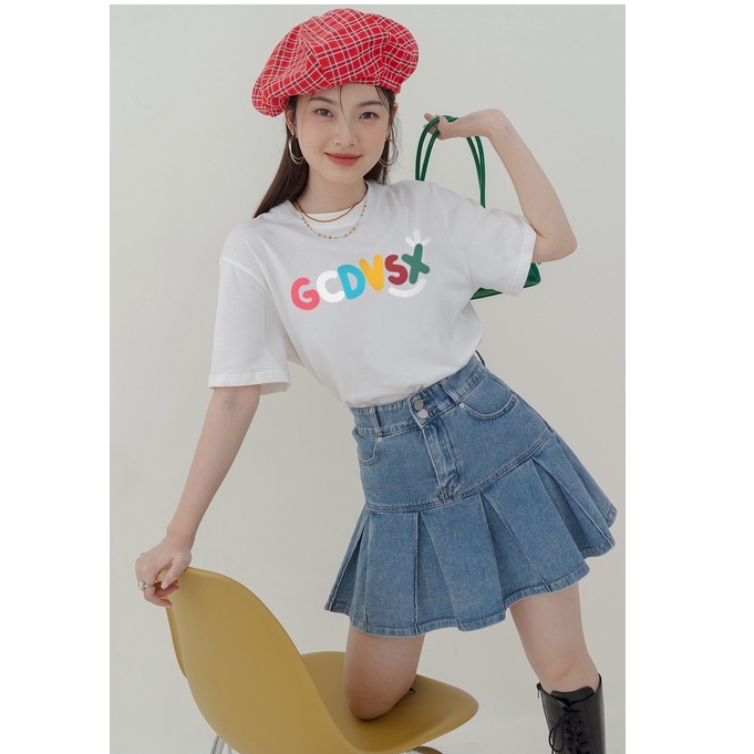 lengan pendek t shirt wanita import korean style printed kaos oversize