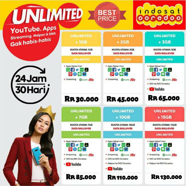Paket indosat unlimited 30 hari