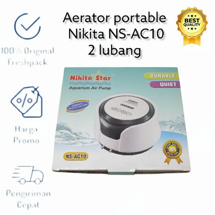 Aerator portable nikita star AC 10 2 lubang airpump aquarium