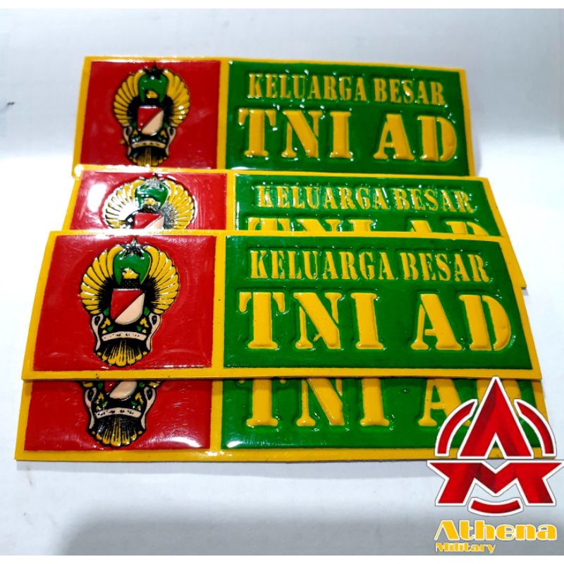 Stiker plat embos TNI AD 1 pasang ( 2 buah )  | Stiker plat motor TNI AD | stiker TNI AD | Stiket plat TNI AD Sticker Plat Embos untuk mobil atau motor.