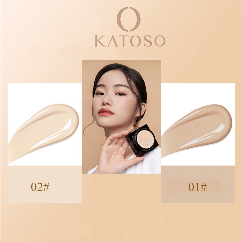 (BPOM) Katoso Camellia BB Air Cushion Mushroom Head Waterproof Bedak Foundation Long-Lasting Flawless Beauty Cream Kosmetik - 20g