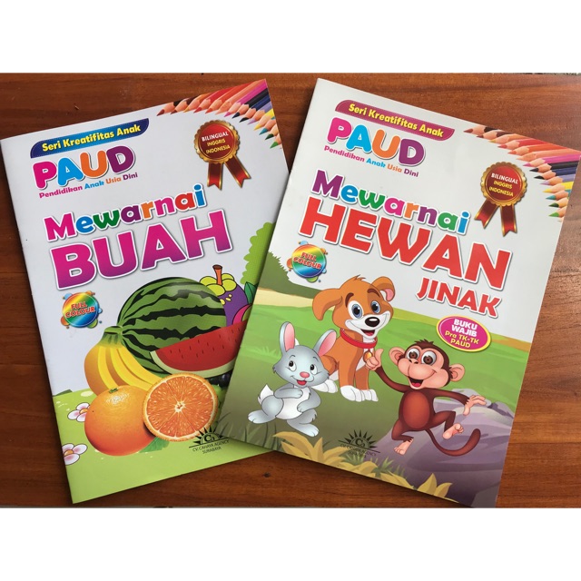 Seri Kreatifitas anak PAUD & TK Mewarnai + Baca Tulis [ Lebar ]