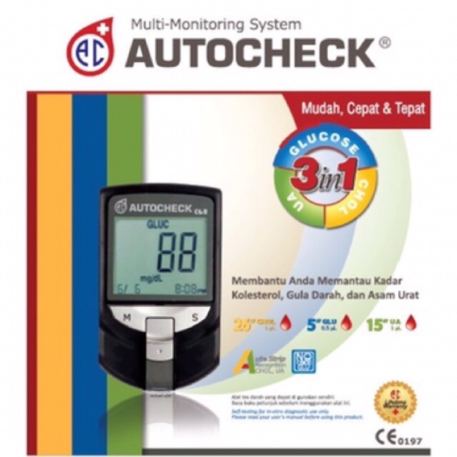 Alat Autocheck 3in1 / Alat Tes Gula Cholesterol Autocheck