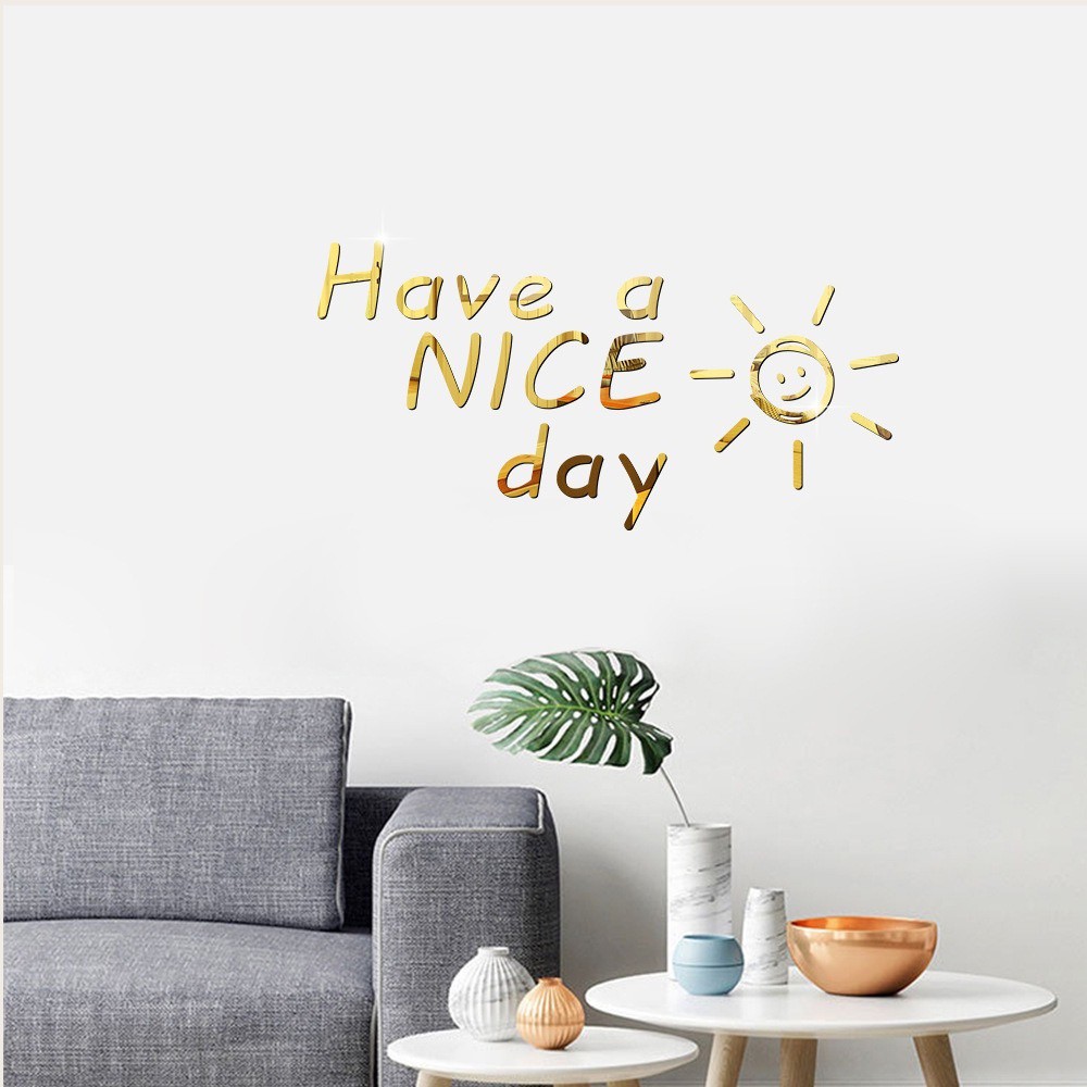 (BISA COD) Stiker Wallpaper Dinding Kaca Quote Have A Nice Day Wall Sticker