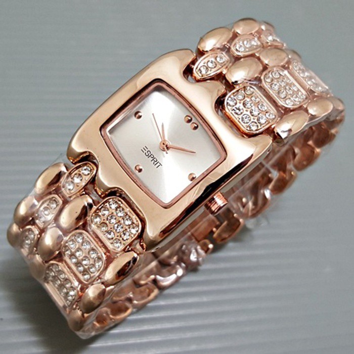 Jam Tangan Wanita / Cewek Esprit Ethnic Rantai Rosegold