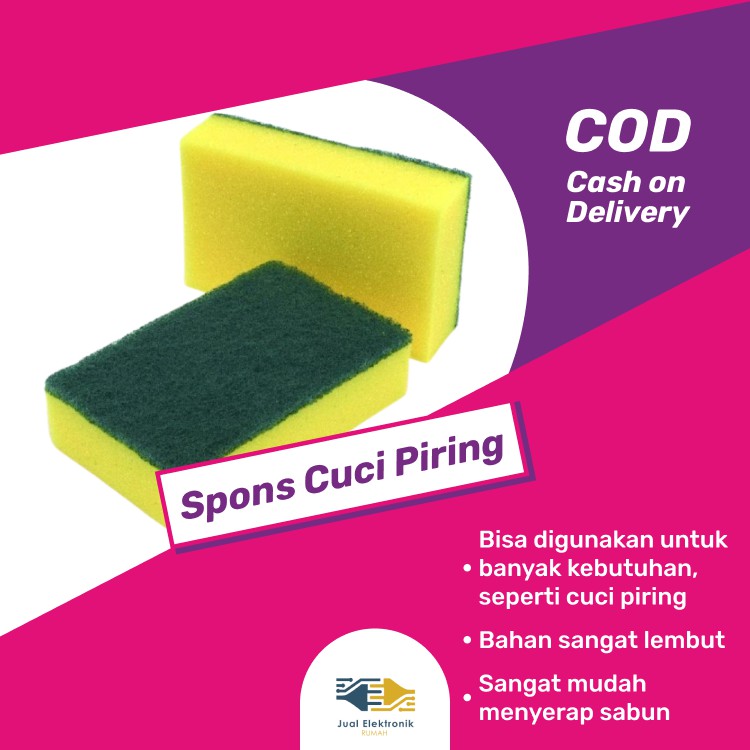 Spons Cuci Piring Busa Sponge Cuci Piring Busa Kotak Serbaguna Peralatan Dapur Termurah