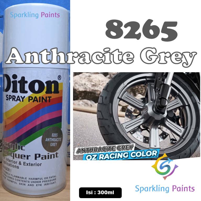 Pilox Diton Anthracite Grey 8265 300ml Abu-abu Metalik Abu Gelap Metallic Cat Pilok Antrasit