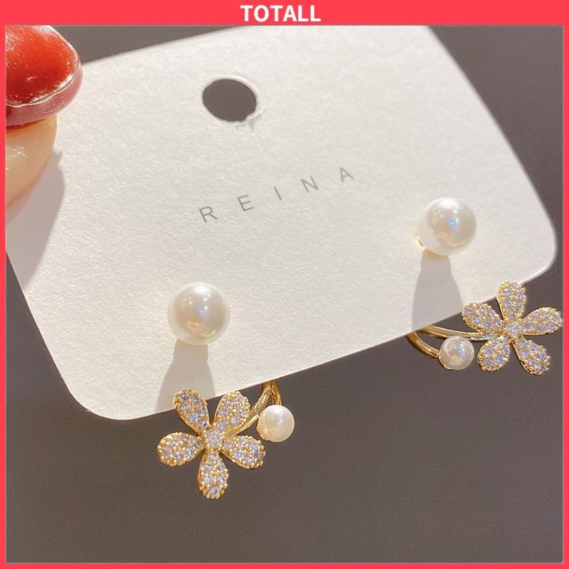 COD 925 Perak Jarum Ikan Korea Ekor Mutiara 2021 Baru Trendi Elegan Fashion Stud Earrings-Totall