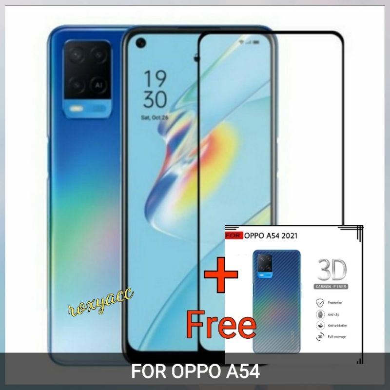 OPPO A54 TEMPERED GLASS FULL COVER + GARSKIN
