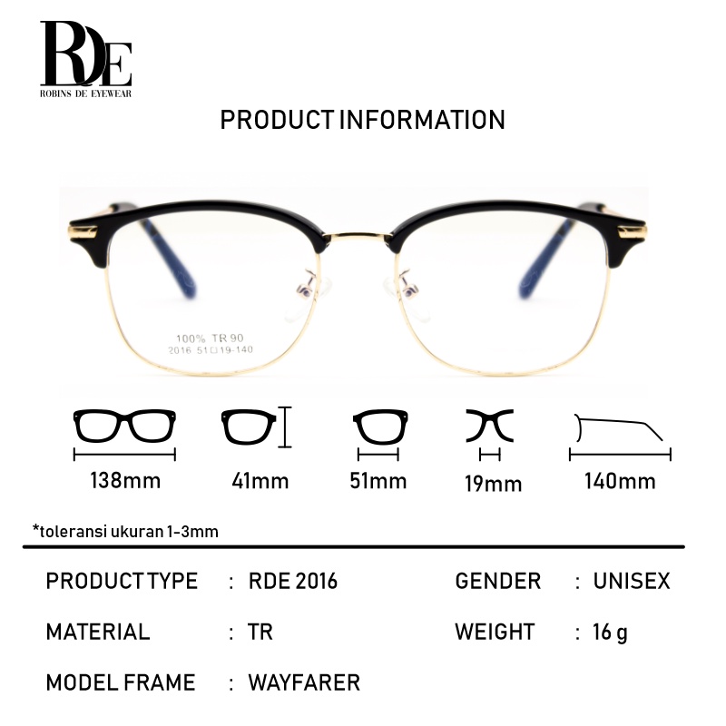 ROBINS Kacamata Photocromic Minus Style Bisnis Lentur Anti Radiasi Komputer Frame Kacamata Fashion Modern Blueray Bluecromic 2016-3