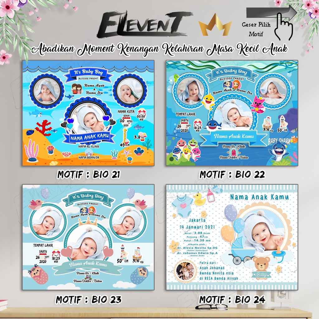 Biodata Bayi Anak Murah Cetak Foto Bingkai Kaca 10R 20x25 Custom Hadiah Pigura Unik Kelahiran Biodata Baby Kado Bio Anak Data Kelahiran Buah Hati Pajangan walldecor Lucu Edit Bingkai Foto Bayi tercinta Bidan photo unik Menarik Free Setting Desain Murah