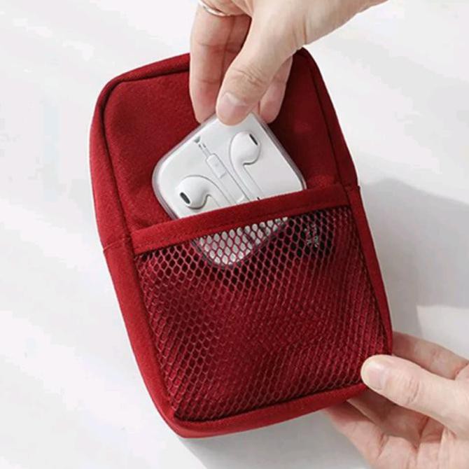 Eklusif Tas Elektronik - Cable Travel Organizer - Merah Bergaransi