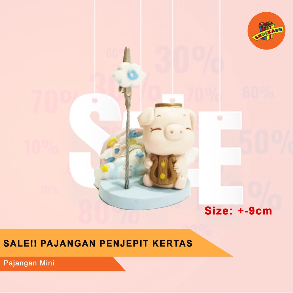 SALE !! PAJANGAN BABI PENJEPIT KERTAS - Pajangan Lucu