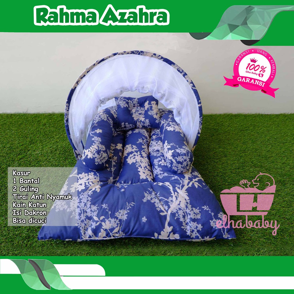 PROMO....1 Set Kasur Bayi Lengkap Kelambu Lipat Motif | Kado Unik Ibu Untuk Anak | Free Tas Lucu 083