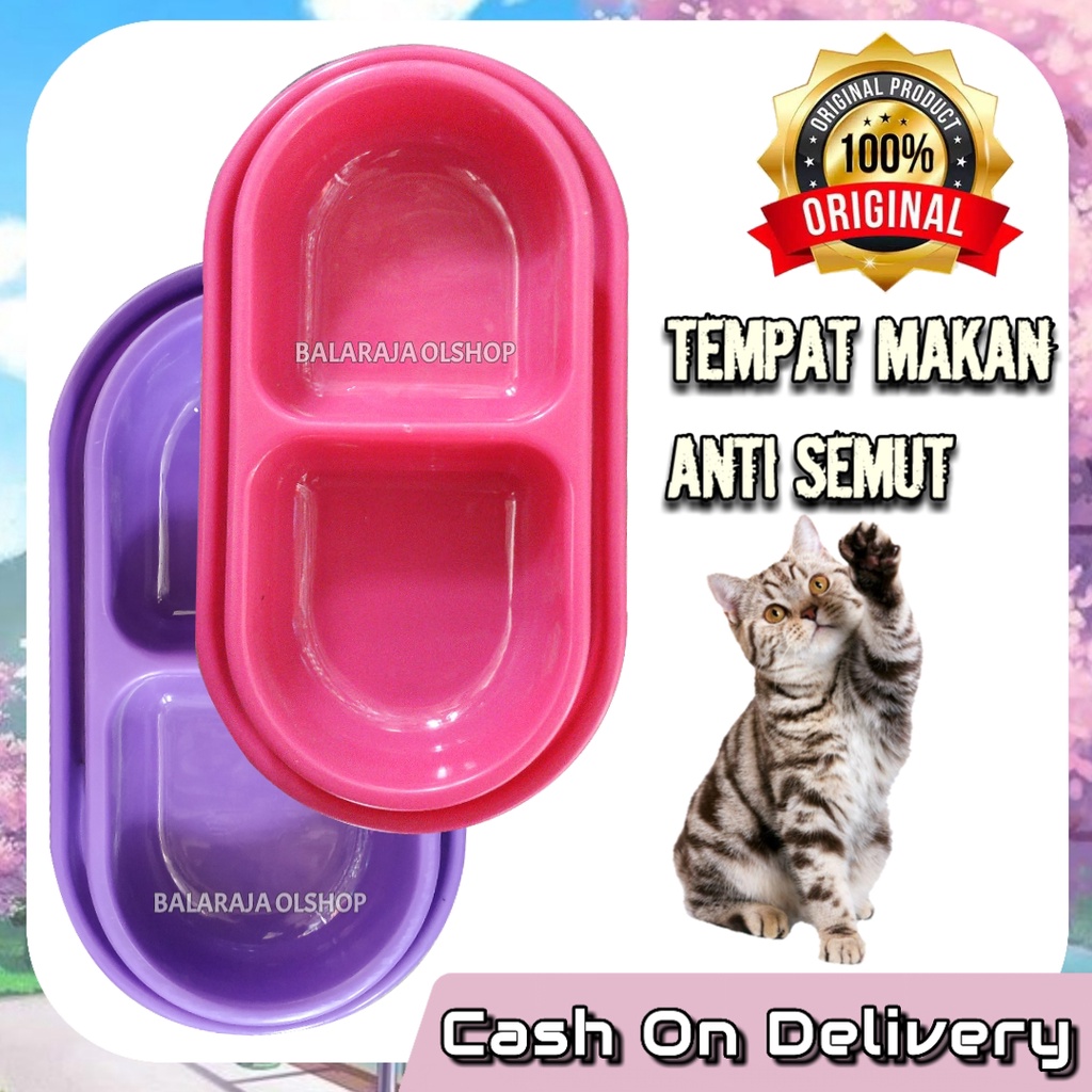 Tempat Makan Double Anti Semut Kucing Anjing 1 Pcs Warna Random