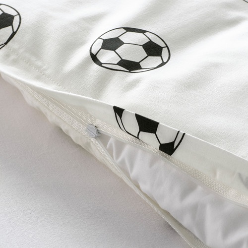 SPORTSLIG Sarung quilt 150x200 cm dan sarung bantal 50x80 cm, motif bola