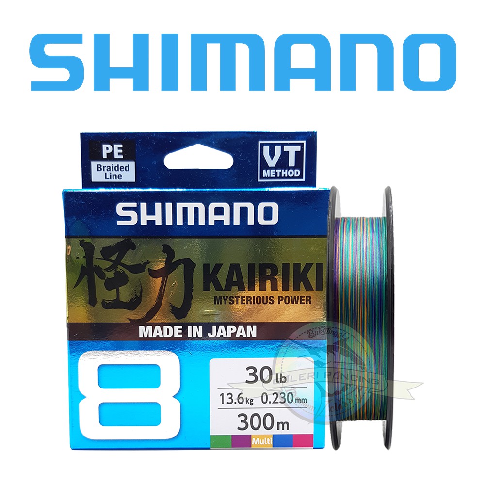 Senar PE Shimano Kairiki X8 30lb 13.6kg 0.23mm 300 Meter Multicolor