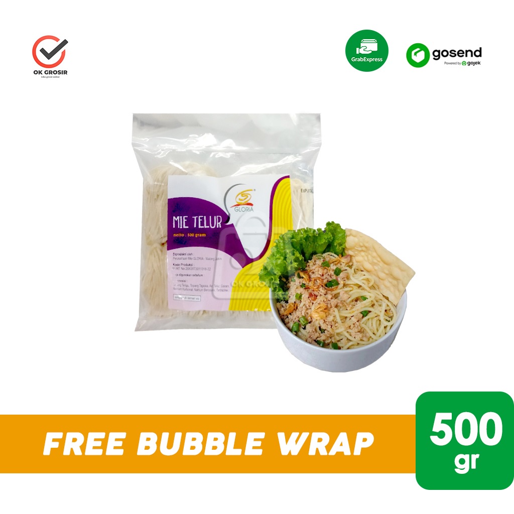 Mie Telur / Mie Telor GLORIA 500gr (KHUSUS INSTANT)