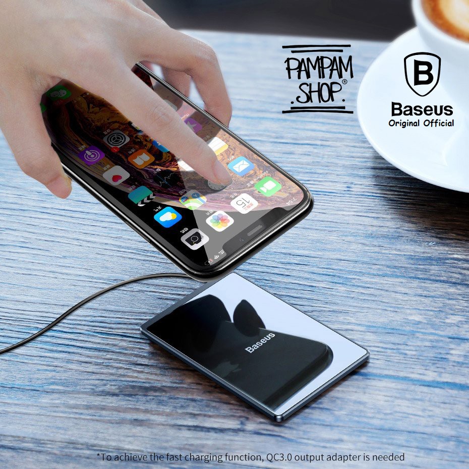 BASEUS ORIGINAL Ultrathin Card Qi Wireless Charger Dock Fast Quick Charge Charging 15W BSWC P10