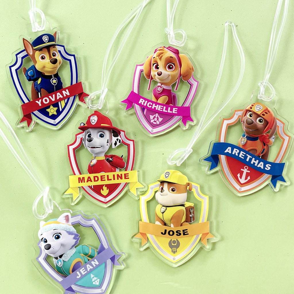 Bagtag gantungan tas Paw Patrol Luggage Tag Gantungan Koper Souvenir Ulang Tahun