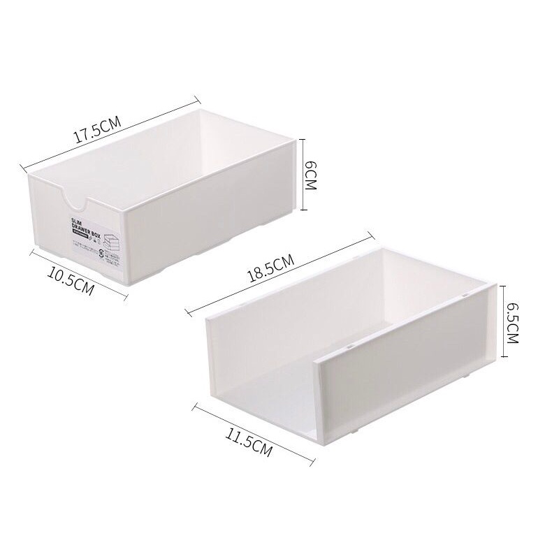 Slim Drawer Storage Box Stackable