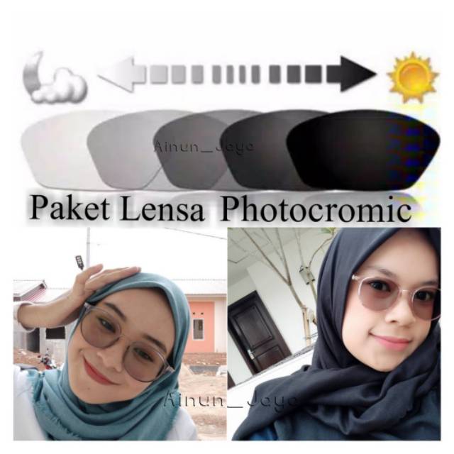 FRAME KACAMATA WANITA OVAL : PAKET FRAME + PHOTOCROMIC PLANO / MINUS
