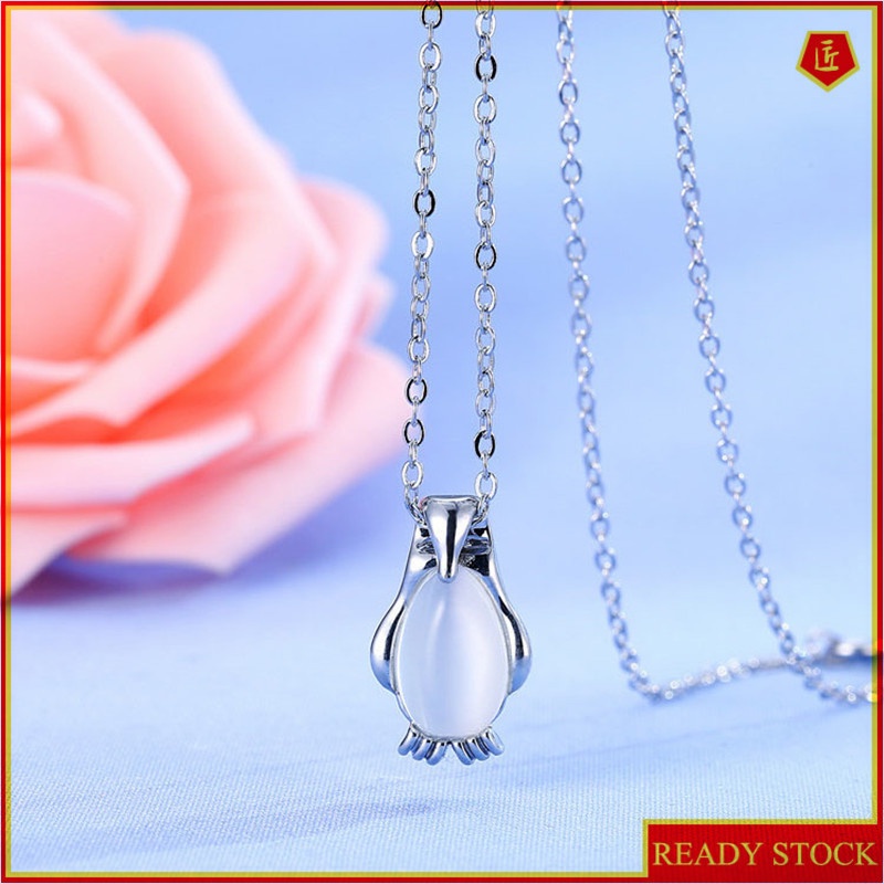 [Ready Stock]Cute Fashion Penguin Opal Necklace Pendant