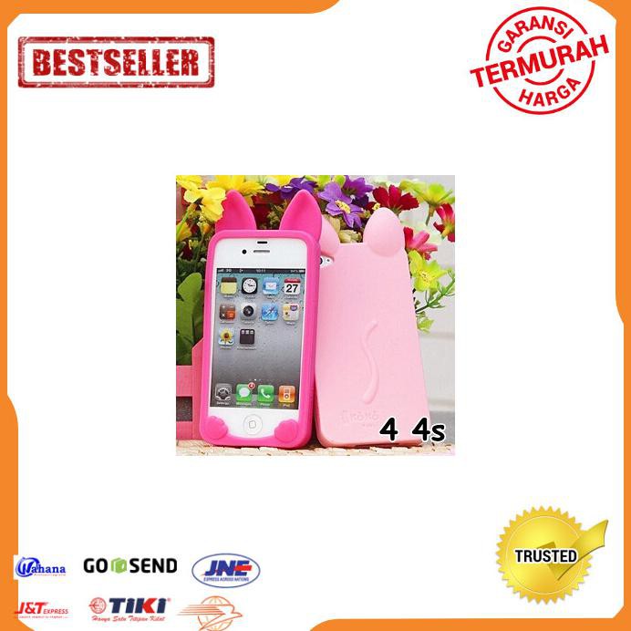 CASE HP IPHONE 4 4S CASING KOKO CAT KOREA CUTE EAR CAT SOFT