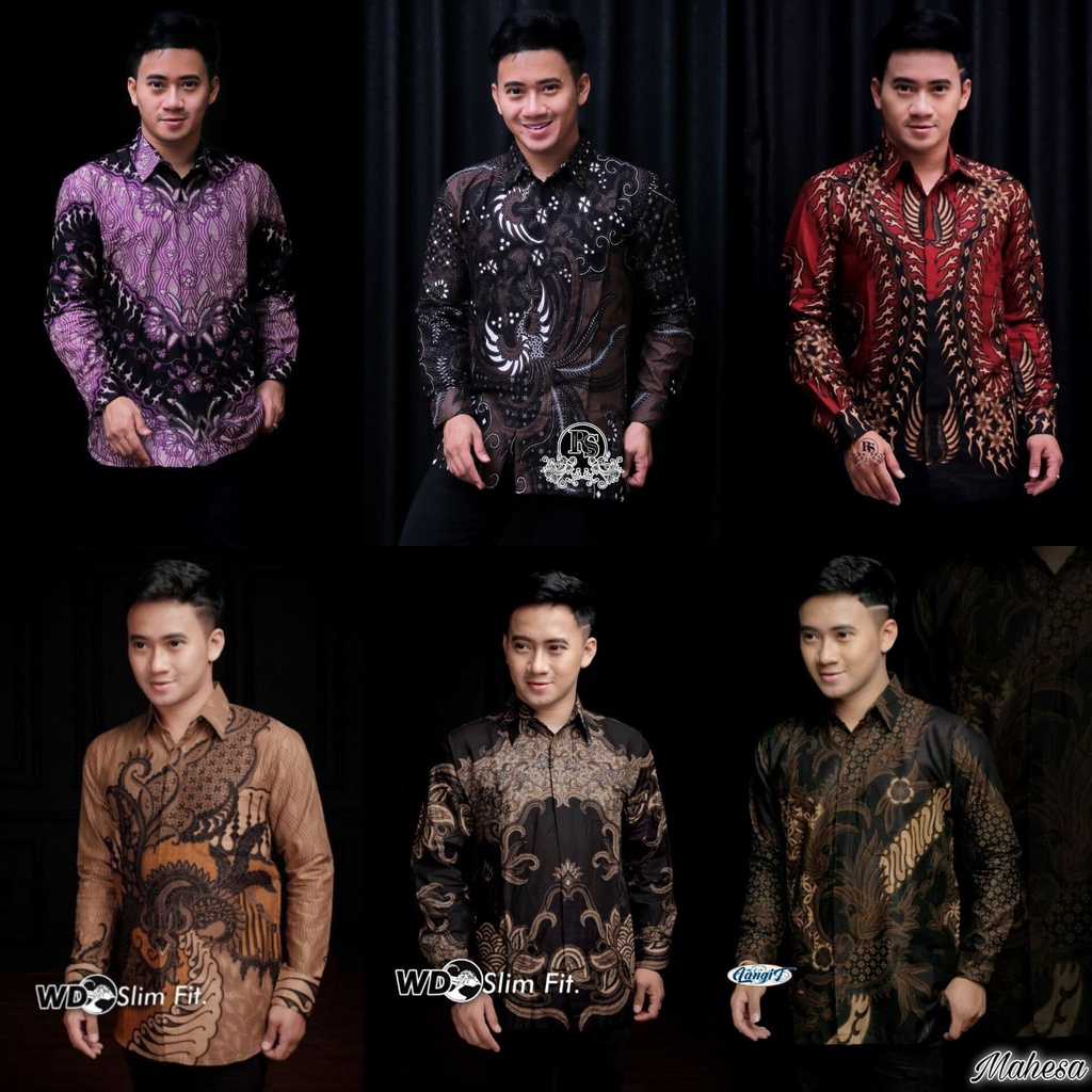 Kemeja Batik Pria Lengan Panjang BATIK BERKAHTURAH SIZE M L XL XXL BSWART BatiK HRB026 Kenongo Hem Panjang Padi