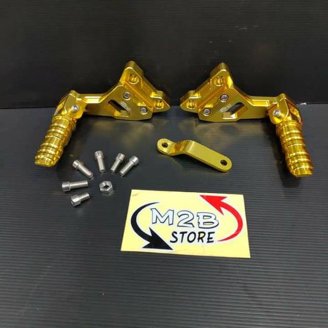 Foot step belakang FULL CNC SATRIA FU MX KING NEW 135 GOLD KUNING EMAS