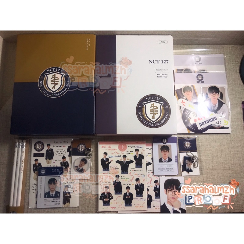 NCT 127 Doyoung back to school kit 2020 2021 benefit withdrama photocard lunggage sticker set bookma