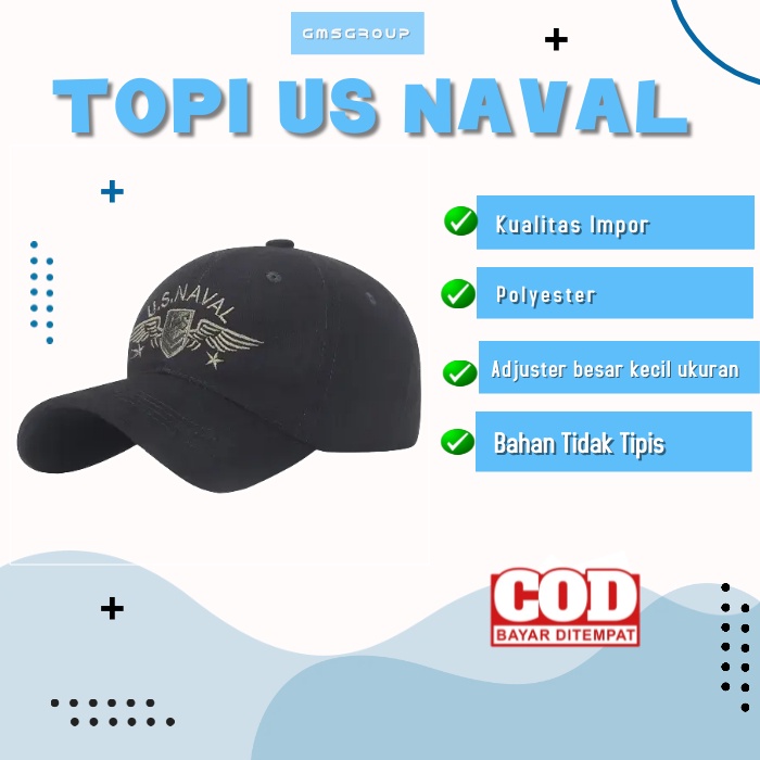 Topi Import Baseball Pria Wanita Army Model US NAVAL